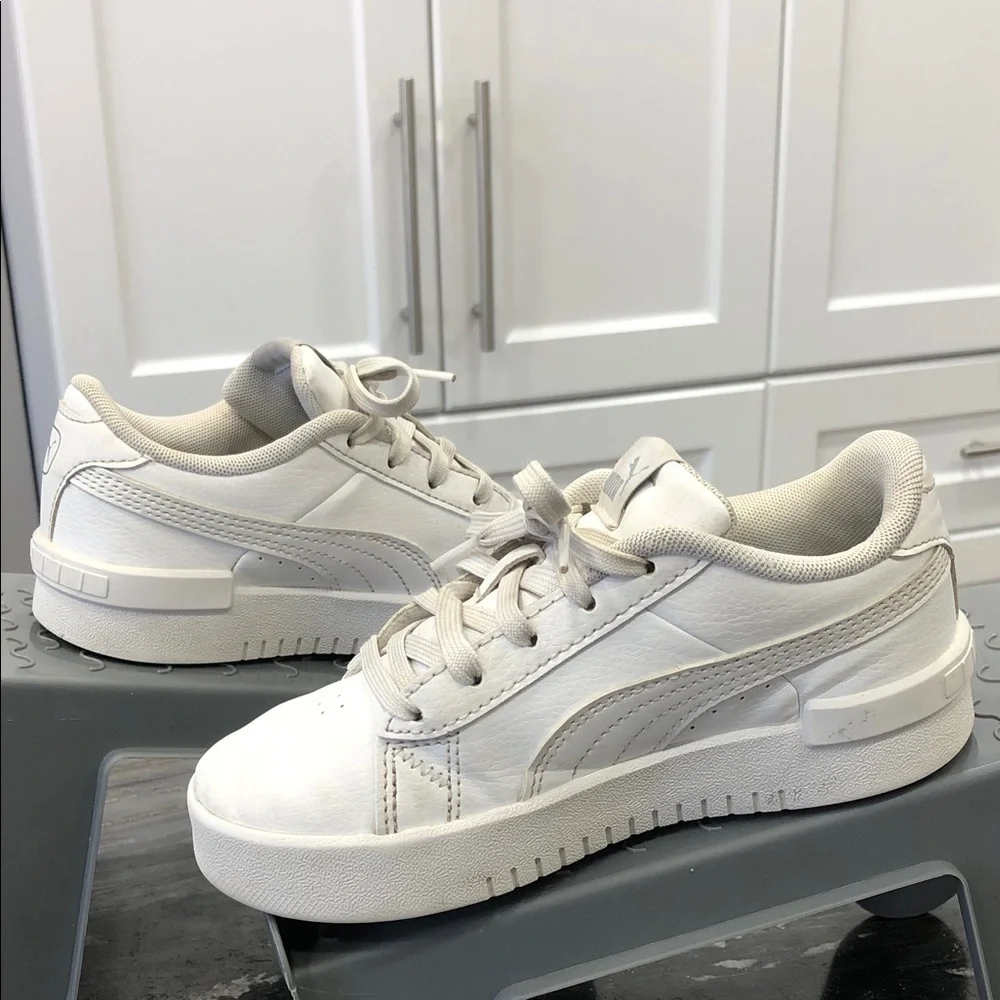 Puma Jada Kids Sneakers | Size CA 12 /US 12C / EU 29 | White Silver | Low-Top - Picture 7 of 11